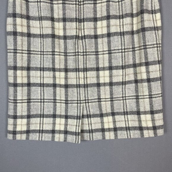 LL Bean Wool Blend Plaid Pencil Skirt Size 12 Lined Favorite Fit Preppy Academia - Picture 12 of 16